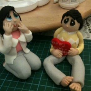 mydearbakes latest creation ! – cake topper based on the lovable precious moments figurines